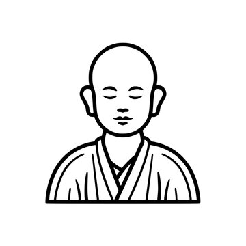 recommend clip art: Buddhist monk vector illustration isolated on transparent background