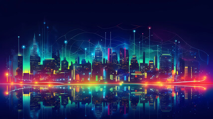 City At Night Wallpaper Generative AI
