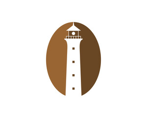 Coffee beans with lighthouse