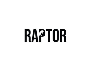 Simple Typography Raptor Logo Design Template