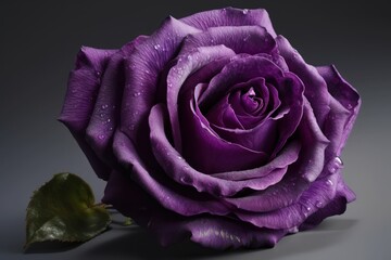 purple rose on black