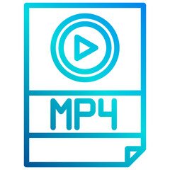 MP4 gradient line icon