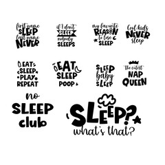 Obraz premium Baby t-shirt quote. Sleep baby. Vector illusration for your design