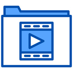 Folder blue outline icon