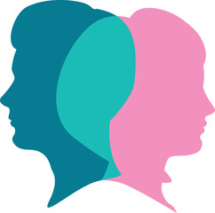 Male female head intersect