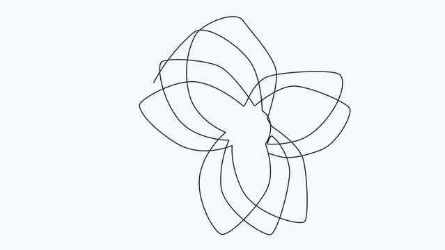 Animation of continuous drawing of one line of a round spiral, a dream catcher web. Focus concentration exercise sport. Business goal metaphor concept
