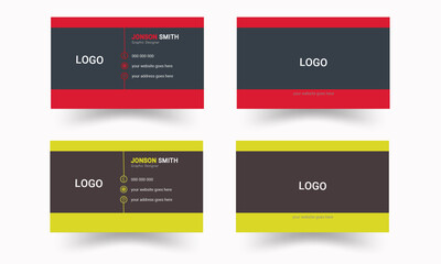 Set of modern business card print templates.Vector creative business card template with triangles,Blue modern creative business card.

