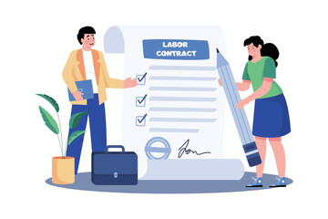 Recruiters sign employment contracts with selected candidates.