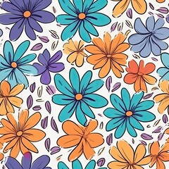 Fashionable pattern simple flower Floral seamless background for textiles, fabrics, covers, wallpapers, print, gift wrapping and scrapbooking  