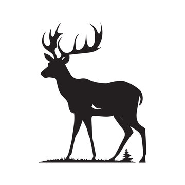 silhouette of reindeer. Vector illustration.