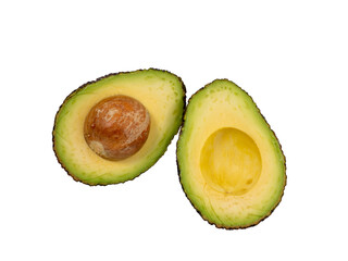 Avocado isolated on transparent png. Ripe avocado.