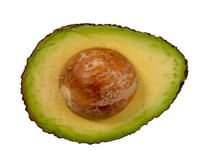 Avocado isolated on transparent png. Ripe avocado.