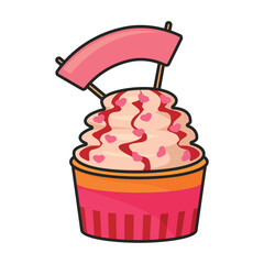Cupcake vector icon.Color vector icon isolated on white background cupcake.