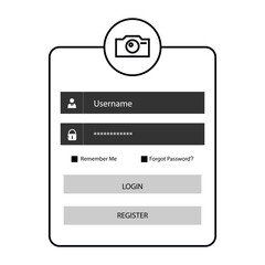 Password icon vector. protection illustration sign. security symbol or logo. Login and Password form. User login form. Vector Illustration.