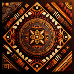 Native traditional pattern background of Africa. Concept for African World Heritage Day. Generative AI
