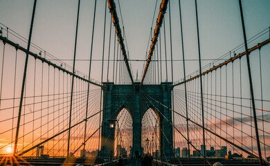  sunrise on the Brooklyn Bridge