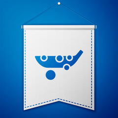 Blue Peas icon isolated on blue background. White pennant template. Vector