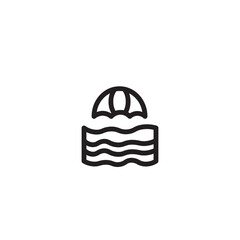 Beach Sea Ocean Outline Icon