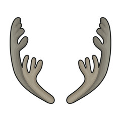Elk horn vector icon.Color vector icon isolated on white background elk horn.