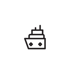 Obraz premium Beach Sea Ship Outline Icon