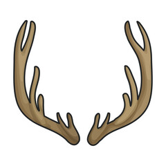 Elk horn vector icon.Color vector icon isolated on white background elk horn.