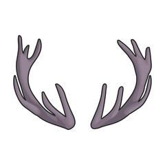 Elk horn vector icon.Color vector icon isolated on white background elk horn.