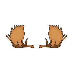Elk horn vector icon.Color vector icon isolated on white background elk horn.