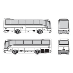 bus car outline, year 1998, isolated white background, part 6