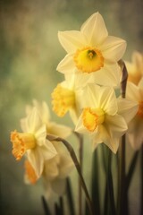 Fototapeta na wymiar daffodils in the wind