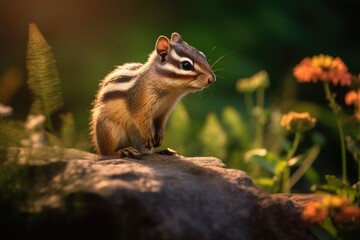 Charming Photo of Chipmunks Having Fun Amidst Tree Bark
