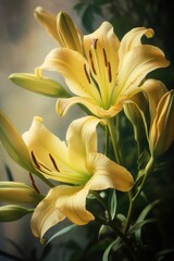 Obraz premium yellow lily flower