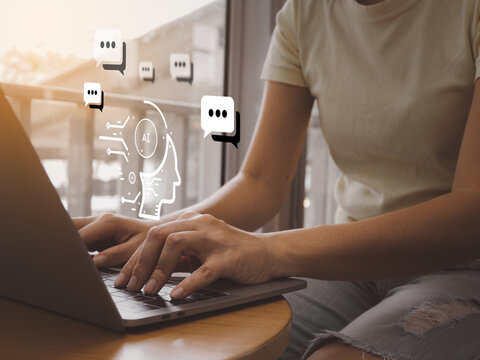 Document management with AI, business people using artificial intelligence Organized document arrangement solve problems quickly with modern technology