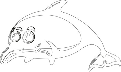 Cartoon Dolphin Vector Graphic