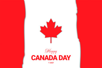Fototapeta na wymiar Happy Canada Day background design with red maple leaf. vector illustration for greeting card, decoration and covering