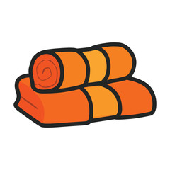 Towel vector icon.Color vector icon isolated on white background towel.