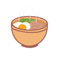 illustration of a bowl of soup, Ramen