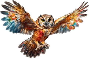 Naklejka premium eagle owl isolated on white