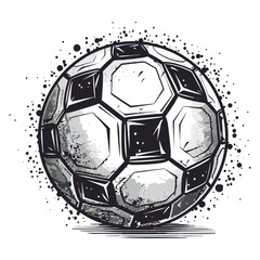 Fototapeta premium Soccer ball vector symbol on black backdrop