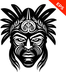 Indonesia tribal mask, Indigenous Pacific Islander mask, face mask, warrior face 