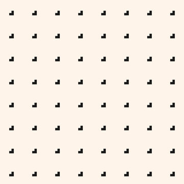 Vector minimalist geometric pattern. Abstract black and white seamless texture with small geo shapes, pixels, squares. Subtle minimal background. Simple design element for decor, print, wallpaper