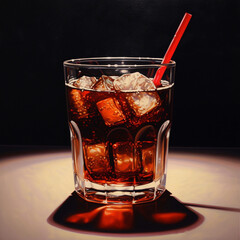 Glass with cola. Generative AI.