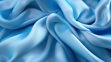 Blue sateen background. Ai generated illustration.