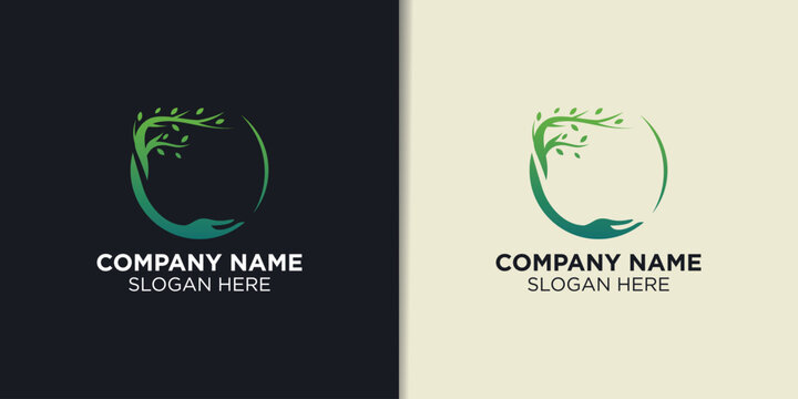 plant care logo design vector, nature logo inspiration, plants sign