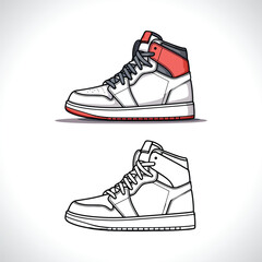 Jordan Sneaker Vector Illustration Clean Style Shoe Logo Design
