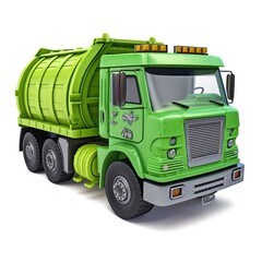 green truck isolated on white generative ai