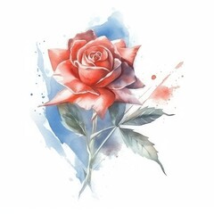 water color painting of rose generative ai