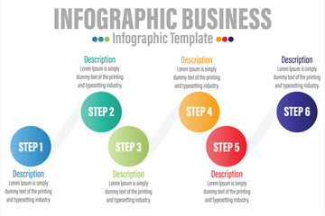 Abstract infographics number options template with Six 6 steps, with Six 6 label. Can be used for workflow layout, diagram, business step options, banner, web design.