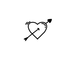 romantic vector icon in doodle design