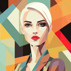 Elegant business woman illustration - generative AI, AI generated