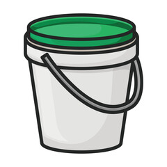 Bucket plastic vector icon.Color vector icon isolated on white background bucket plastic.
